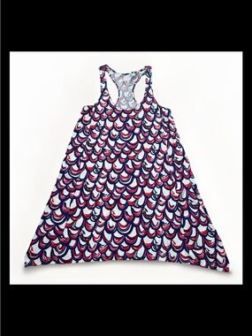 Lilly Pulitzer knit Dress Sz M Monterey Cutout Shift Pink White Blue Sleeveless